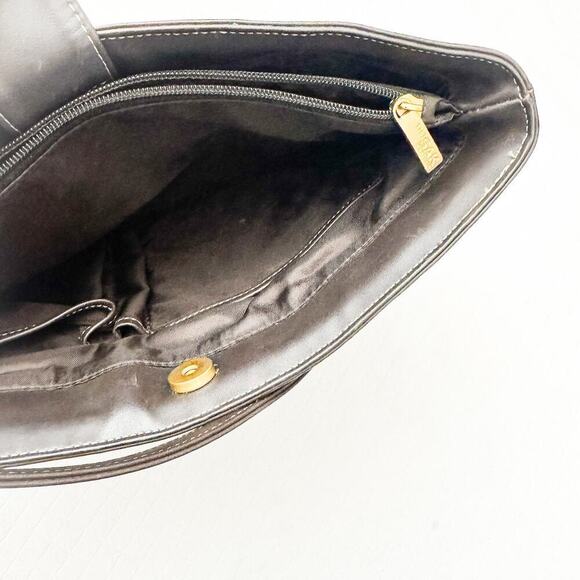 The Sak Brown Elliott Lucca Crochet Vintage Leather Handle Tan Handbag Purse - Picture 6 of 7